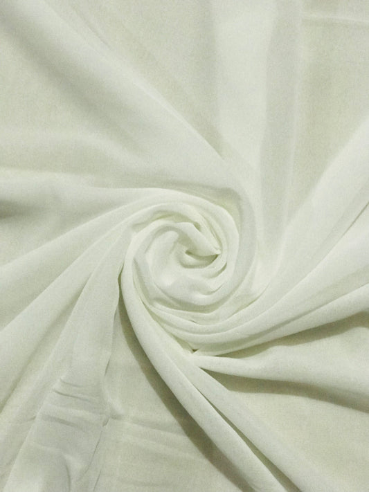 CHIFFON PLAIN HIJAB -  WHITE